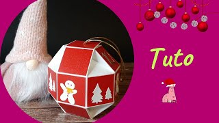 Tuto cadeau déco  petite boule de Noël à garnir boite n° 15 [upl. by Schuh]