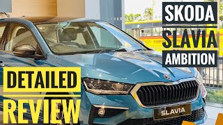 SKODA SLAVIA AMBITION  MALAYALAM REVIEW  DETAILED REVIEW IN MALAYALAM FOR ENQUIRIES 9539278834 [upl. by Nare]