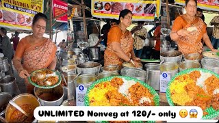 UNLIMITED Nonveg Thali at 120 Only 😱🫢in Hyderabad  HYDERABAD Street food 🥗  streetfood [upl. by Nich736]