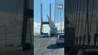 Highspeed winds rip roof off truck on BC bridge BCStorm 🚚 [upl. by Ebehp879]