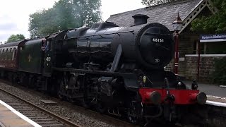 LMS Class 8F 48151 being shoved through Horton In Ribblesdale 20th July 2014 The Waverley [upl. by Ahsilla]