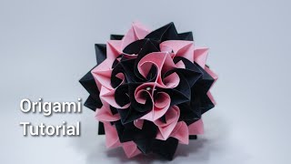 60 Units Rhombicosidodecahedron Curler Kusudama Origami Tutorial [upl. by Ariaj149]