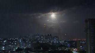 Sirens blare rockets light up night sky in southern Israel amid war with Hamas [upl. by Liag]