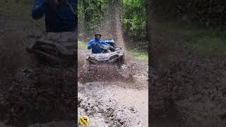 Mud sliding at the trail ride atv utv mudding mudbogging bogging countryfun offroad4x4 [upl. by Oeram]