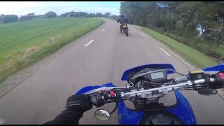 Yamaha XT660X VS KTM SMCR 690 amp Duke 390 race [upl. by Rosner]