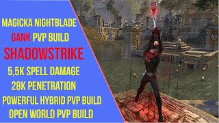 ESO Magicka Nightblade Gank PVP Build  Shadowstrike  Magblade Gank PVP Guide Necrom [upl. by Ravo]