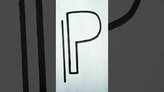 3D P letter drawing art viral technique satisfyingvideo shortsfeed youtubeshorts [upl. by Rodmur]