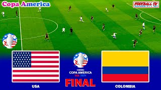 USA vs COLOMBIA  Final  Copa America 2024  Full Match All Goals  eFootball PES Gameplay [upl. by Alema276]