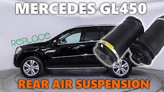 HOW TO REPLACE REAR AIR SUSPENSION AIRBAG FOR MERCEDES GL450 X164 gl450 airbag airsuspension [upl. by Goodill]