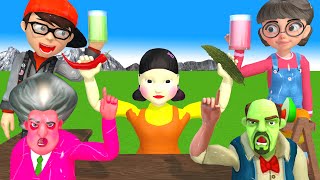 Scary Teacher 3D vs Squid Game Juice Drinking Contest Times Challenge Francis and The End [upl. by Wadell]