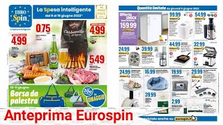 Volantino EUROSPIN 🇮🇹 dal 9 al 19 giugno 2022 🛒 borsa da palestra in omaggio Elettrodomestici [upl. by Ramirolg597]