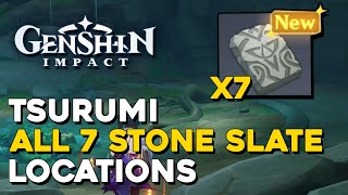 Genshin Impact All Stone Slates Locations amp Where To Use Them Tsurumi Island 2 Luxurious Chests [upl. by Lugo576]