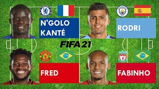 NGolo Kanté vs Rodri vs Fred vs Fabinho  FIFA 21 comparison [upl. by Asirrac]