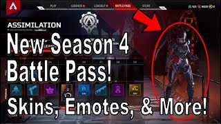 Apex Legends  New Season 4 Battle Pass New Skins  Quick Overview [upl. by Vasos5]