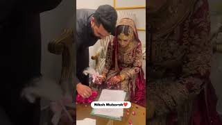 Nikkah mubark ♥️ shortvideo wedding nikkahvibes weddingevent foryou couplegoals nikkahgoals [upl. by Shewmaker]