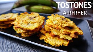 TOSTONES PATACONES EN FREIDORA DE AIRE CRUJIENTES Y SALUDABLES Vegano y sin gluten [upl. by Yance]