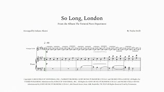 So Long London  Taylor Swift  TRUMPET IN Bb AND PIANO SHEET MUSIC PDF  Arrangify [upl. by Nywg]