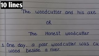 The honest woodcutter story in english The woodcutter and his axe 10 lines story in english [upl. by Penhall]