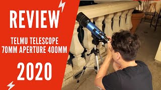 TELMU Telescope 70mm Aperture 400mm AZ Mount Refracting Telescope Review  TELMU Telescope f40070m [upl. by Pierrepont]