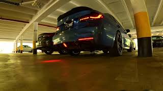 BMW F30 335i Cold Start DownPipe  Resonator Delete  MHD Startup Roar [upl. by Etnoed]