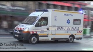 SMUR à Paris X3  Emergency Ambulances in Paris X3 [upl. by Ozne945]