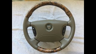 2004 Jaguar XJ X350 Mocha AMB leather steering wheel restoration [upl. by Airednaxela703]