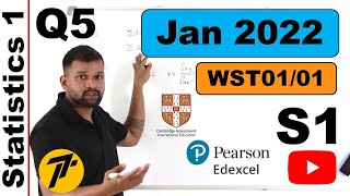 Jan 2022S1  WST0101  QNo5  Normal distribution probability  IAL Pearson Edexcel [upl. by Essirehs544]