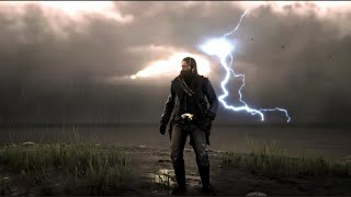 1 Hour of ASMR Walking in Thunderstorm at Night in Red Dead Redemption 2 [upl. by Anoirb]