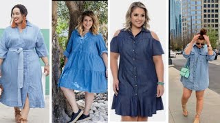 HERMOSOS VESTIDOS DE MEZCLILLA PARA GORDITAS CURVY👗 [upl. by Koh]