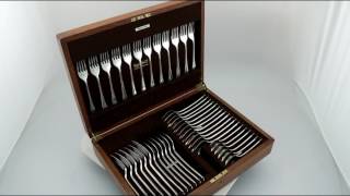 Sterling Silver Cutlery Set by Mappin and Webb  Antique George V  AC Silver A7653 [upl. by Sanders784]