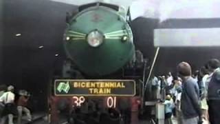 ABC News 1988  3801 Bicentennial Train Arrives At Brisbane [upl. by Llenhoj]