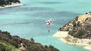 FIREFIGHTING HELICOPTER picking up WATER [upl. by Eilerua477]