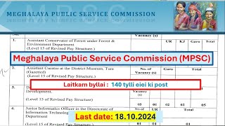 Laitkam Byllai 140 tylli eiei ki post bapher bapher Meghalaya Public Service Commission MPSC [upl. by Mata829]