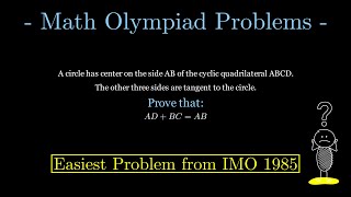 The EASIEST Math Olympiad Problem from 1985 [upl. by Mercedes]