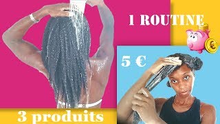 1 routine 5 euros 3 produits simples  CHEVEUX CREPUS💸 naturelécolopas cher [upl. by Lajet]