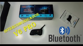 Intercomunicador para moto V6 Pro até 1200 metros via bluetooth [upl. by Nagek644]