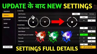 FREE FIRE NEW SETTINGS AFTER UPDATE  FREE FIRE NEW SETTINGS  HELPING GAMER [upl. by Akemak802]