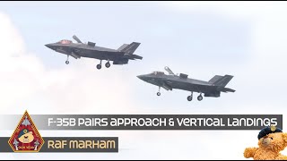 5TH GENERATION STOVL F35 PRECISION VERTICAL LANDINGS amp RARE PAIRS SLOW LOW APPROACH • RAF MARHAM [upl. by Giverin900]