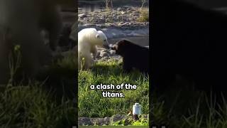 Polar Bear VS Grizzly Bear FightWho Would Win Wild Bear Brawl shorts bears animals wildlife [upl. by Acirtap881]