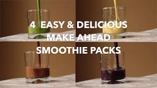 4 Easy amp Delicious Make Ahead Freezer Smoothie Packs [upl. by Adniram]