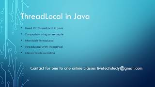 ThreadLocal In Java Basics [upl. by Jer]