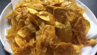 Easy Quick Plantain Chips recipe to make at home  Never buy plantain chips again [upl. by Aidua]