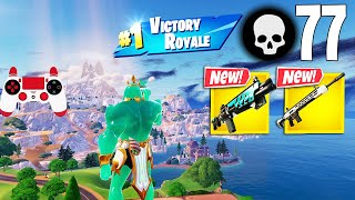 77 Elimination Solo Vs Squads Gameplay Wins NEW Fortnite Season 2 PS4 Controller [upl. by Essilec]