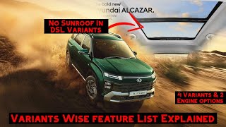 Hyundai ALCAZAR Variant Wise Feature List Explained  VFM Variant  Colour Options amp More [upl. by Aloiv616]