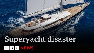 Tech tycoon among six missing as freak storm sinks luxury yacht in seconds  BBC News [upl. by Adnohsal]