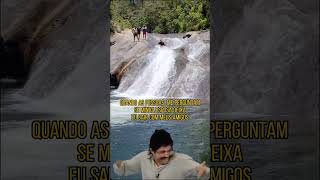 humorbrasil funnymemes cachoeira amigos esposa mulher sair shorts natureza poderoso [upl. by Mahon81]