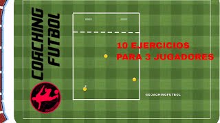 ⚽10 Ejercicios de futbol tecnicos para 3 jugadores [upl. by Yldarb628]