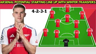 🚨 Arsenal Potential Starting line up with transfers  winter transfer window 2025✅✅ [upl. by Bussy]