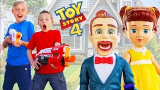 Toy Story 4 Toys Are Missing Gabby Gabby amp Bensen Plays Tricks on Kids Fun TV [upl. by Adekam]