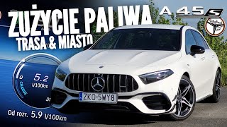 2023 MercedesAMG A45s 421 KM  Ile spali NAJMNIEJ Test zużycia paliwa  4K [upl. by Enrika]